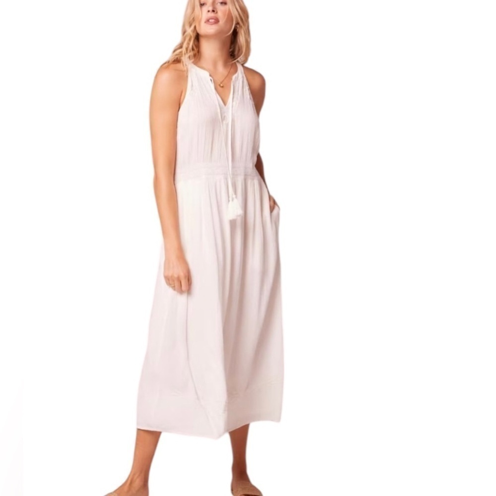 Band of Gypsies Collective New Imagine White Embroidered Midi Dress Size S NWT